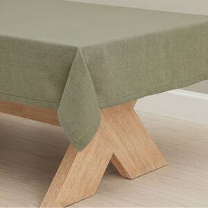 Pottery Barn Belgian Linen Tablecloth Loden Green/olive Elegant event 70 X 108